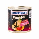 Паштет, Главпродукт 240 г Нежный из куриной печени №4 жестяная банка